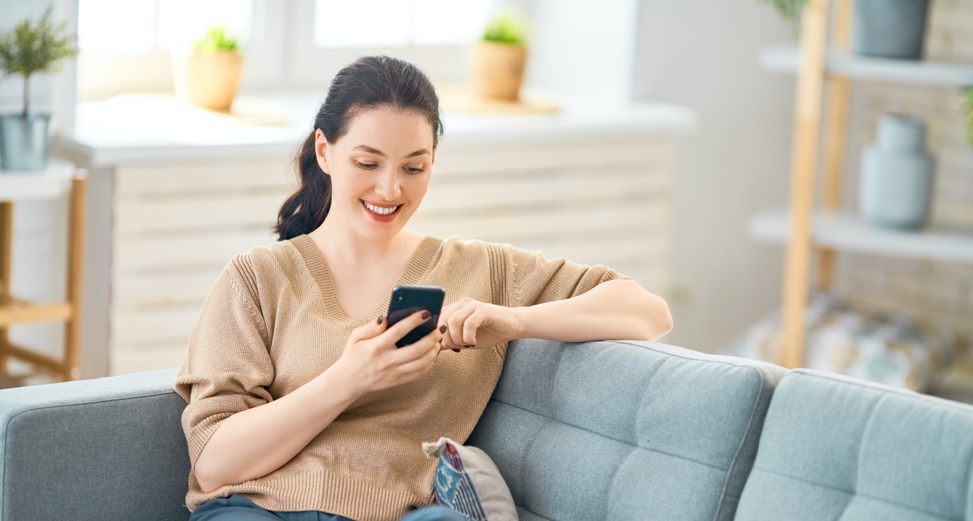 woman with phone